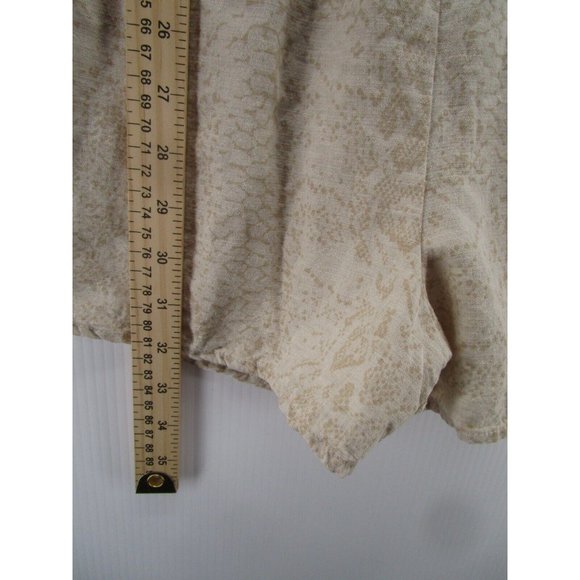 Cloth & Stone Romper Medium Linen Pullover Wrap Snake Skin Roll Tab - Picture 5 of 14